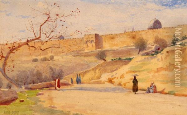 Jerusalem Oil Painting - Stanley Inchbold