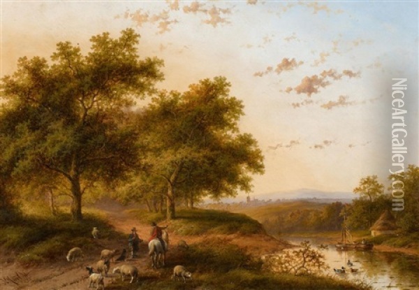 Sommerliche Landschaft Am Waldrand Oil Painting - Jan Evert Morel the Elder