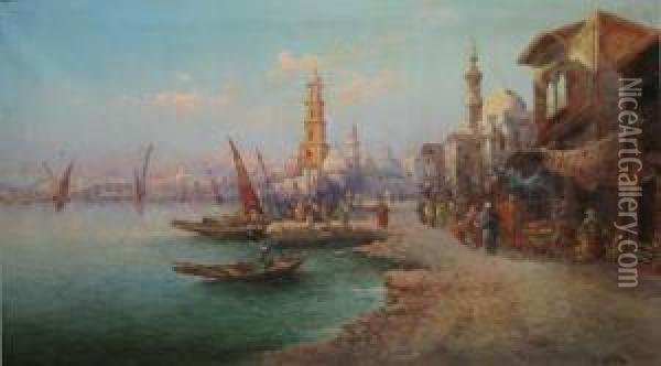 Port Inorient Oil Painting - O. Witte