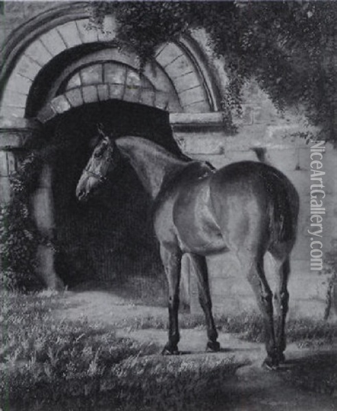 Pferd Vor Dem Stall Oil Painting - Adrian Jones