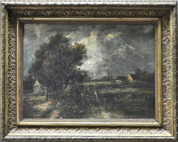 Englische Landschaft Bei Aufziehendem Gewitter Oil Painting - John Constable