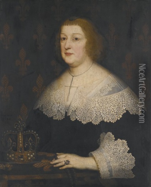 Portrait Of Marie De Medici, Queen Of France Oil Painting - Gerrit Van Honthorst