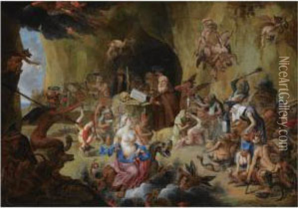 The Temptation Of Saint Anthony Oil Painting - Matheus van Helmont