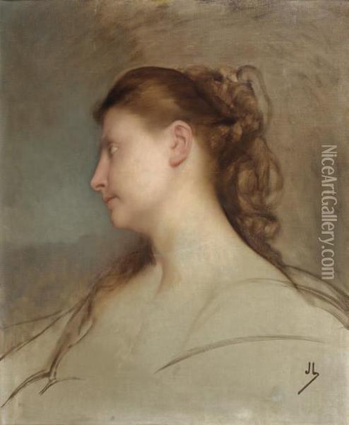 Portrait De Femme Oil Painting - Jules Joseph Lefebvre