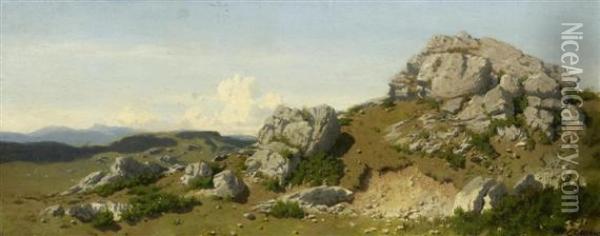 Mountain Landscape Oil Painting - Gustave Castan