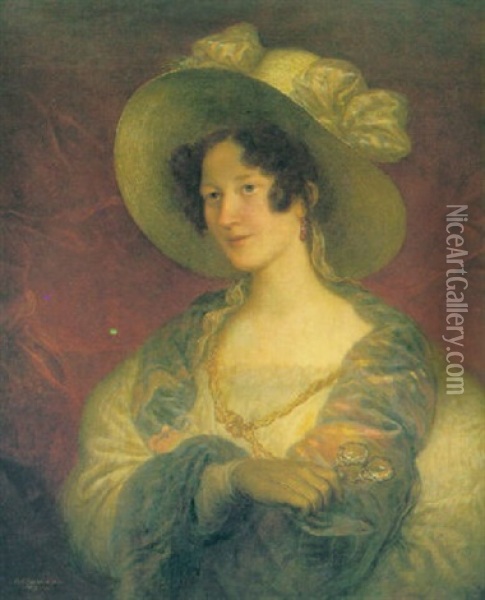 Dama En El Teatro Oil Painting - Ferdinando Cavalleri