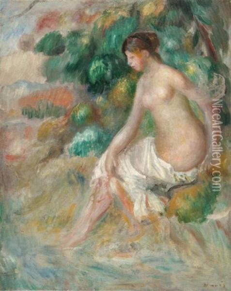 Nu Dans La Verdure Oil Painting - Pierre Auguste Renoir