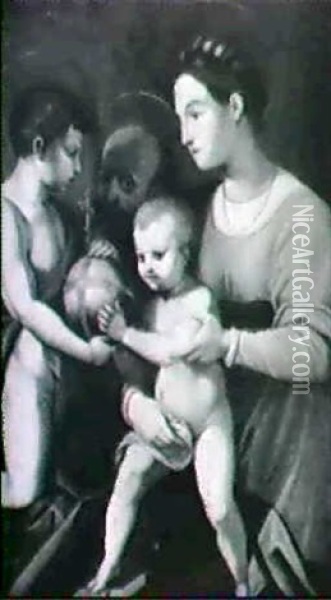 La Sainte Famille Et Le Jeune Saint Jean Oil Painting - Andrea Del Sarto