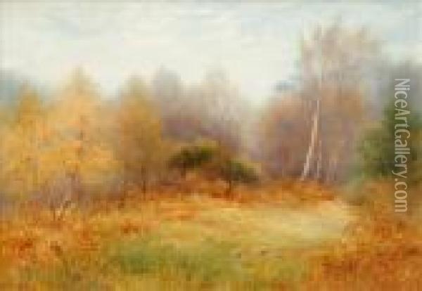 Rabbits In A Forest Clearing Oil Painting - Frederick Henry Evans
