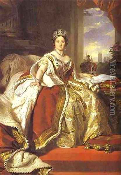 Queen Victoria 1859 Oil Painting - Franz Xavier Winterhalter