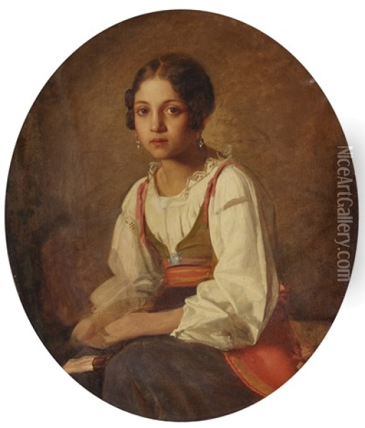 Young Italian Woman Oil Painting - Uno Troili