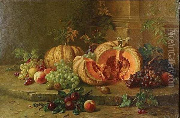 Stilleven Met Fruit. Oil Painting - Edward Van Rijswijck