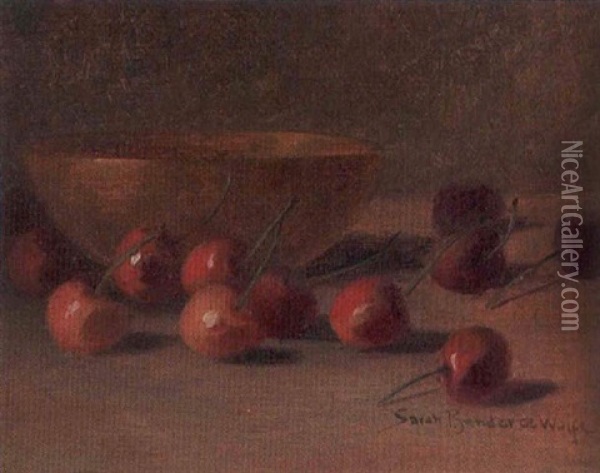Still Life With Cherries Oil Painting - Sarah Bender de Wolfe