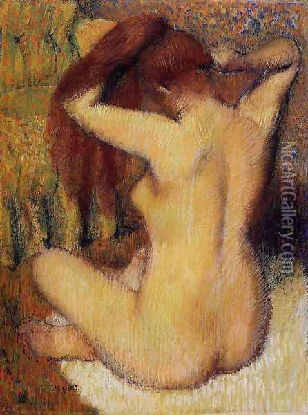 Woman Combing Her Hair II Oil Painting - Edgar Degas