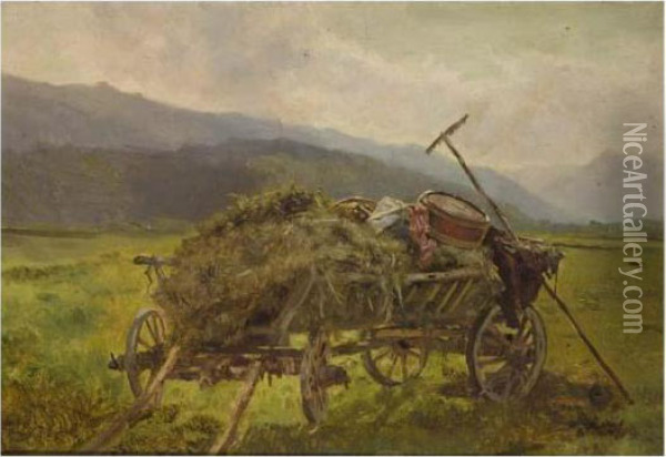 The Farmer's Haywain Oil Painting - Anton Schrodl