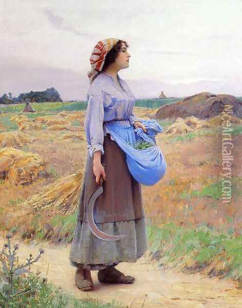 Returning from the Fields Oil Painting - Charles Sprague Pearce