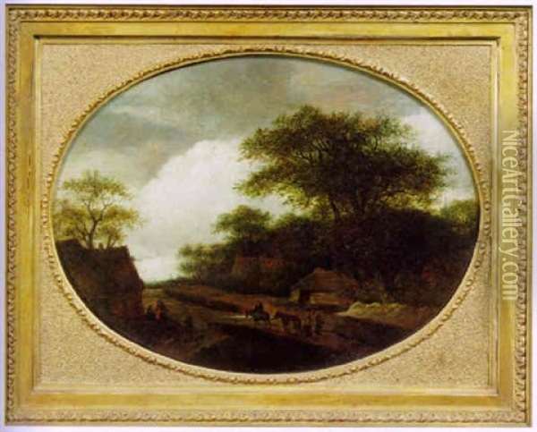Flachhugelige Landschaft Mit Einzelnen Eichen Oil Painting - Jacob Salomonsz van Ruysdael