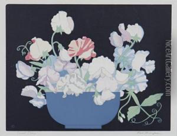 Sweet Peas & The Chinese Vase Oil Painting - John Hall Thorpe