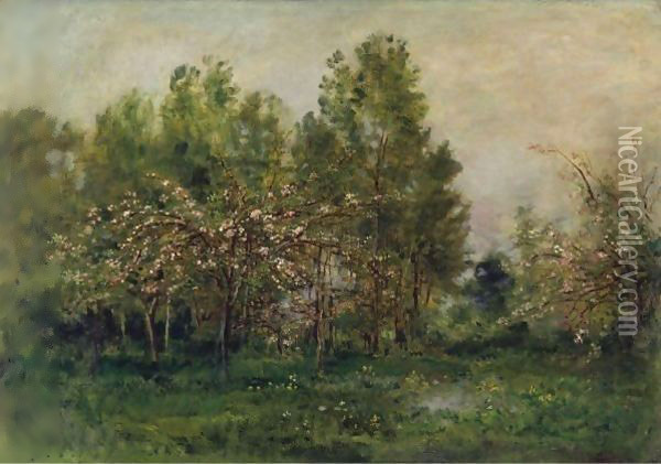 Apple Blossoms 2 Oil Painting - Charles-Francois Daubigny