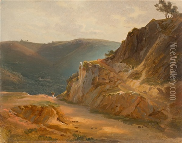 Weg In Den Bergen Oberhalb Von Rom Oil Painting - Johann Jakob Frey