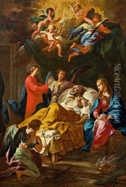Der Tod Des Heiligen Joseph Oil Painting - Martino Altomonte
