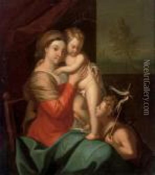 The Virgin And Child With The Infant Saint John The Baptist Oil Painting - Angelica Kauffmann
