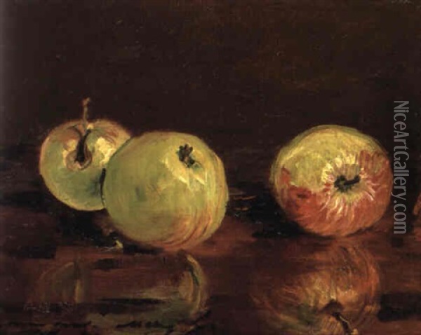 Trois Pommes Oil Painting - Edouard Manet