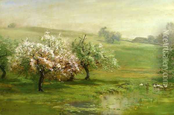 Blossoming Trees Oil Painting - Arthur Parton