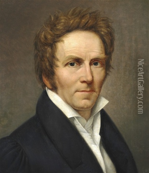 Self-portrait Oil Painting - Johann Ludwig Gebhard Lund