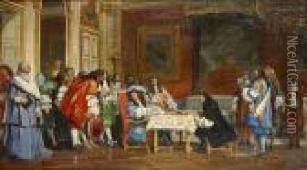 Le Roi Acceuille Oil Painting - Jean-Louis-Ernest Meissonier