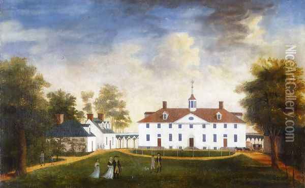 Mount Vernon from the Carriage Entrance Oil Painting - Edward Savage