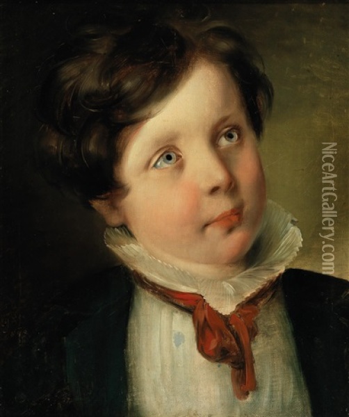 Portrait Of A Child Oil Painting - Friedrich von Amerling
