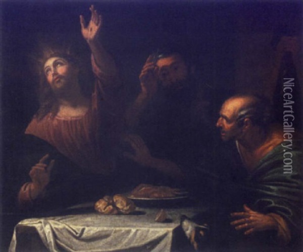 Les Pelerins D'emmaus Oil Painting - Gioacchino Assereto