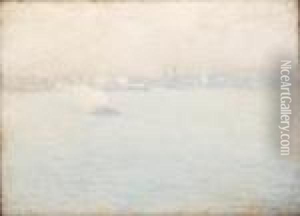 On The Hudson Oil Painting - Edmund William Greacen