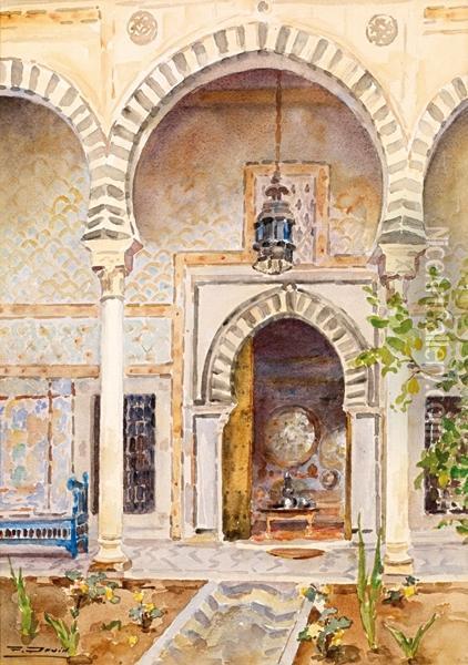 Interieur D'un Palais Oriental Oil Painting - Ferdinand David