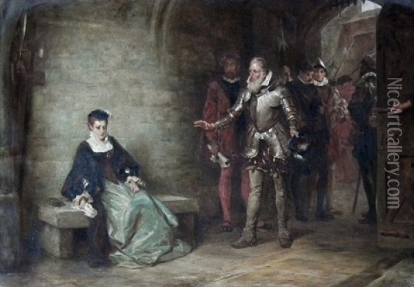 Princess Elizabeth At The Tower Oil Painting - Robert Alexander Hillingford