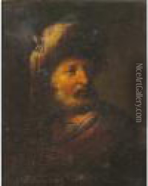 Portrait D'homme En Buste En Costume Oriental Oil Painting - Christian Wilhelm Ernst Dietrich
