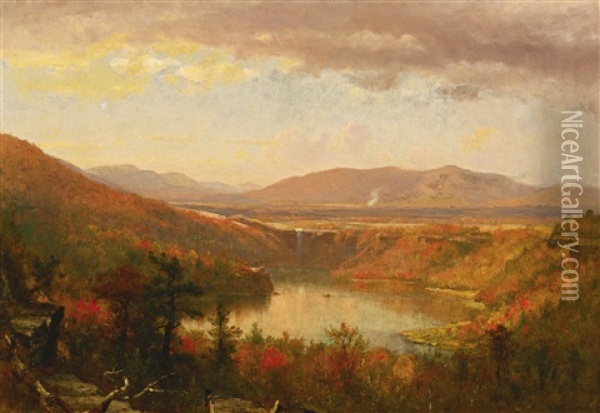 Kauterskill Falls Oil Painting - Thomas Worthington