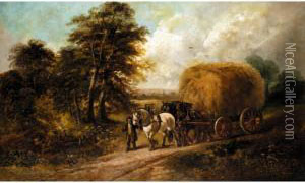 The Hay Wagon Oil Painting - John Joseph Barker Of Bath