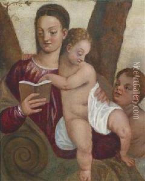 The Virgin And Child With The Infantbaptist / La Madonna Con Bambino E San Giovannino Oil Painting - (Alessandro) Padovanino (Varotari)