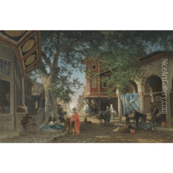 Quartier De Constantinople Oil Painting - Germain Fabius Brest