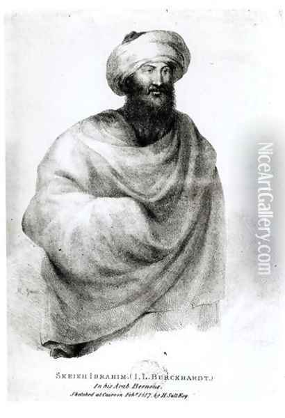Portrait of Sheikh Ibrahim, or Johann Ludwig Burckhardt 1784-1817 1817 Oil Painting - Henry Salt
