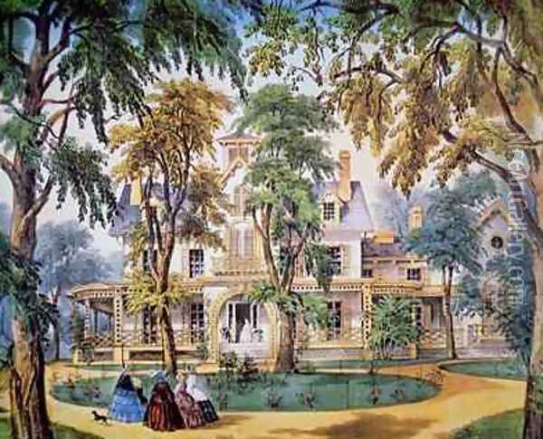A planters house, c.1858 Oil Painting - Frances Flora Bond (Fanny) Palmer