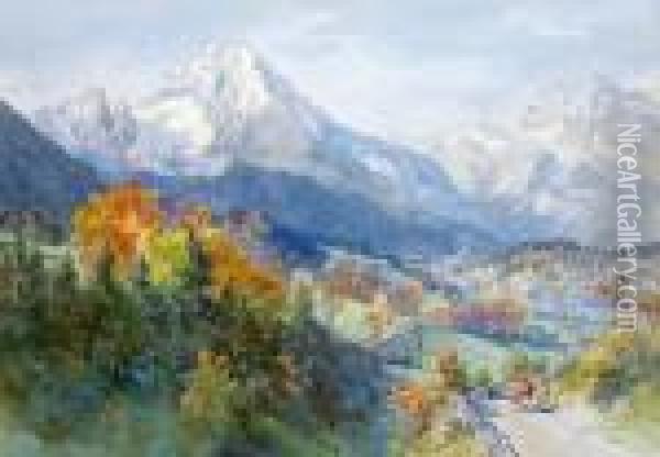 Valle Nelle Alpi Oil Painting - Edward Theodore Compton