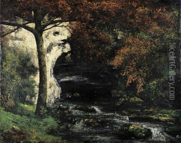 Source De Lison Pres De Nans Oil Painting - Gustave Courbet