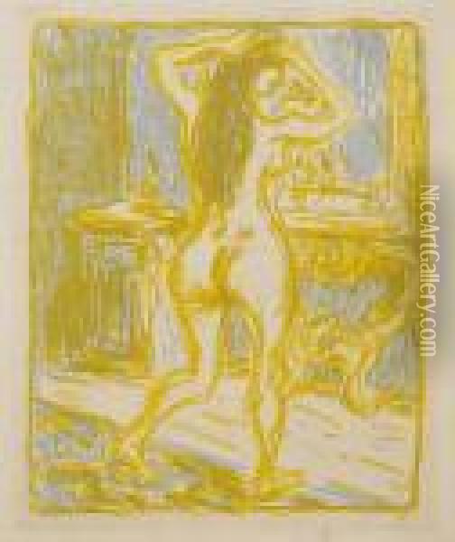 Madchen Vor Spiegel Oil Painting - Ernst Ludwig Kirchner