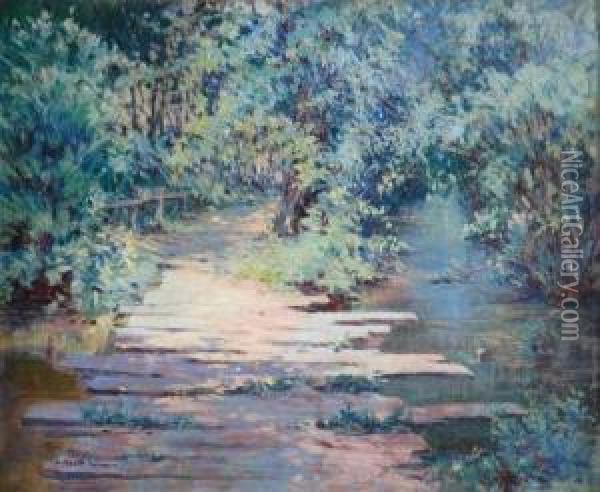 Sunlit Path Oil Painting - Harriette Bowdoin