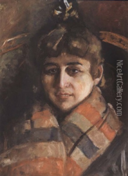 Portrett Av Charolotte Dornberger Oil Painting - Edvard Munch