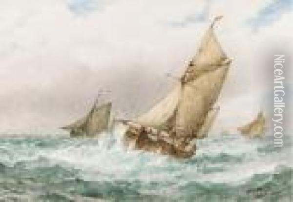 Ostende Boats Oil Painting - Frederick James Aldridge