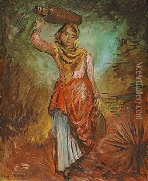 Kvinna Med Krus Oil Painting - Sigrid (Maria) Hjerten